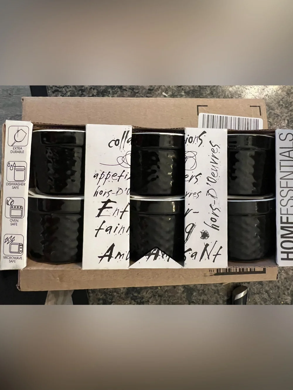 NEW Black mini Ceramic ramekins- 6 Pack